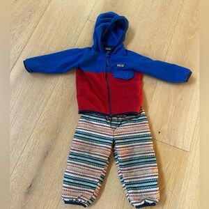 Patagonia Kids' Blue Fleece Jacket and pants